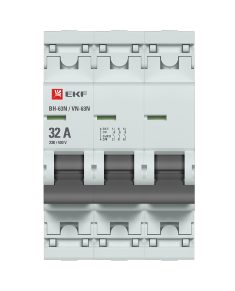 Выключатель нагрузки 3п 32А ВН-63N PROxima EKF S63332