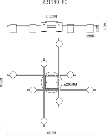 Накладная люстра MyFar MR1180-8C