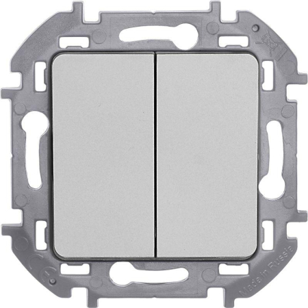 Выключатель 2-кл. Inspiria 10А IP20 250В 10AX механизм алюм. IEK 673622