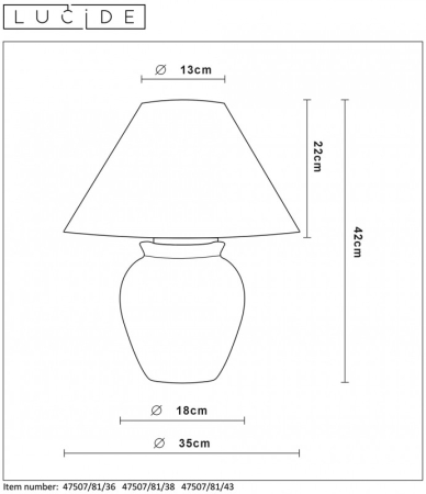 Настольная лампа LUCIDE 47507/81/43