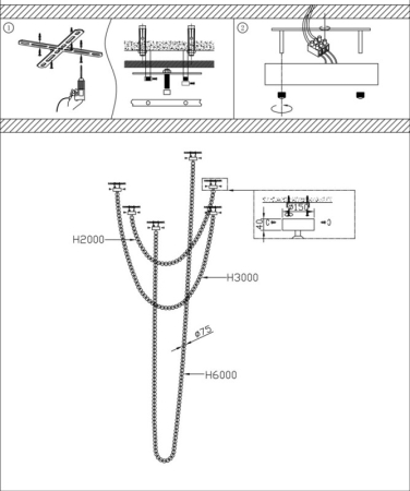 Подвесная люстра Fluorite FL1169-60P