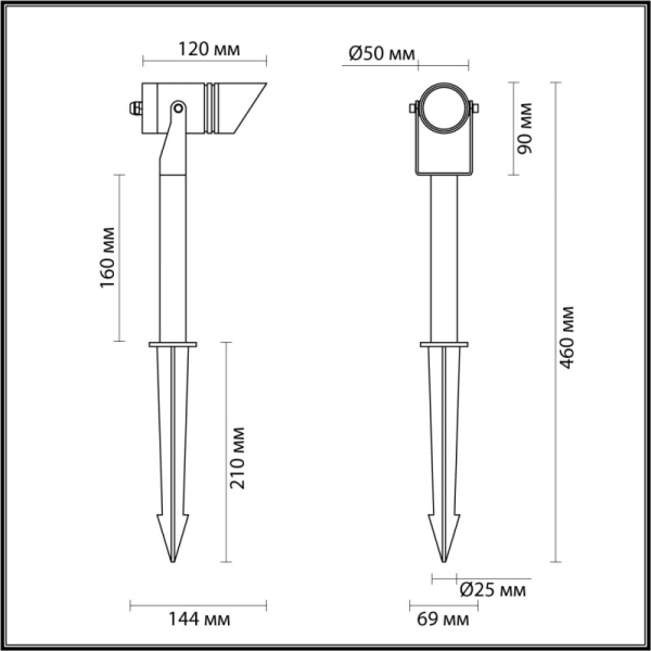 Грунтовый светильник Odeon Light 6648/6GL