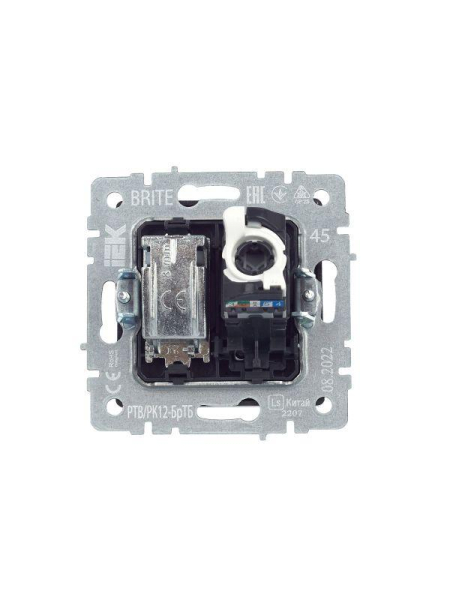 Розетка компьютерная + телевизионная 2-м Brite РТВ/РК12-БрТБ RJ45 кат.5E + TV механизм бронза IEK BR-AK20-1-K45
