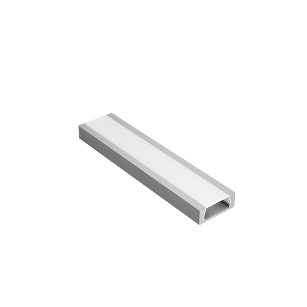 Комплект профиля Geniled для светодиодной ленты накладной 16х6х2000 М16 с заглушками и плоским рассеивателем