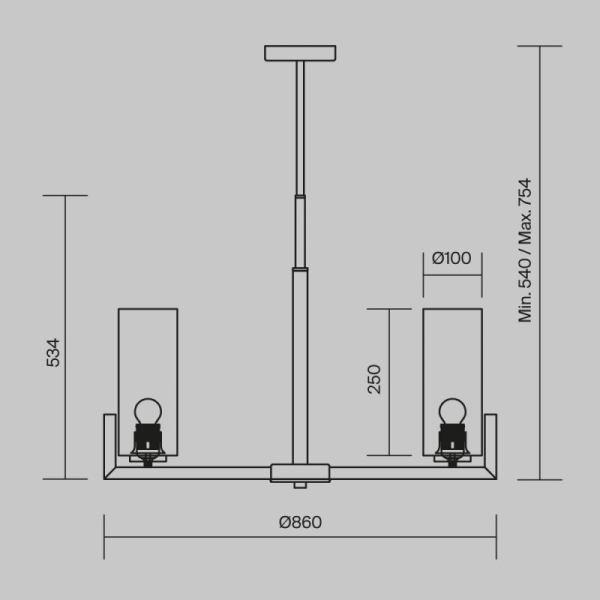 Люстра на штанге Maytoni MOD089PL-10BS