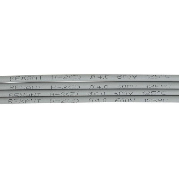 Трубка термоусаживаемая ТУТ нг 4,0/2,0мм, серая, упаковка 50 шт. по 1м REXANT