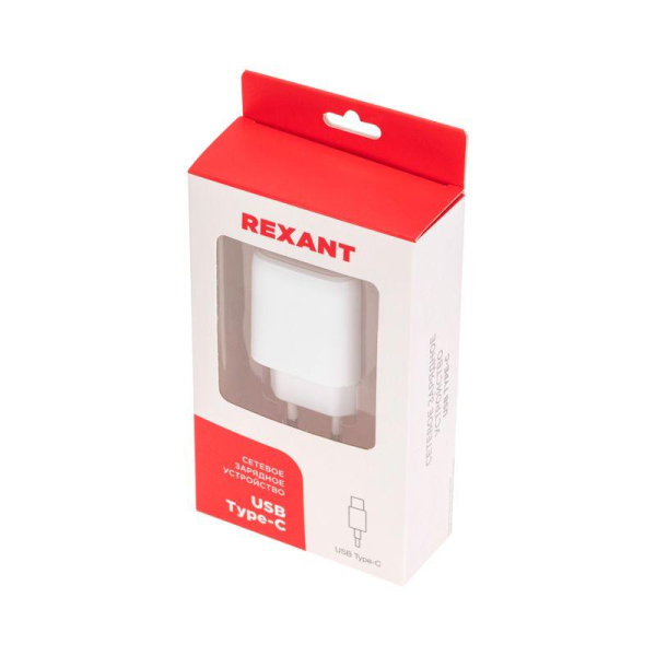 Устройство зарядное сетевое USB QC (20W) + Type C PD (20W) бел. Rexant 18-2225