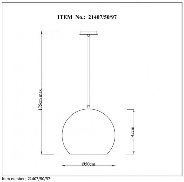 Подвесной светильник LUCIDE 21407/50/97