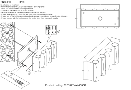 Crystal Lux Бра Crystal Lux CLT 022W4 WH-GO 4000K