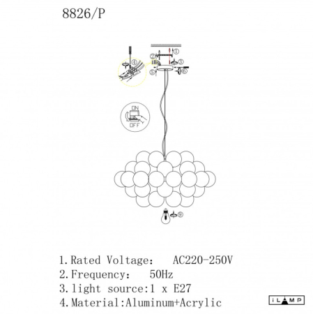 Подвесная люстра iLamp 8826P/1 SL