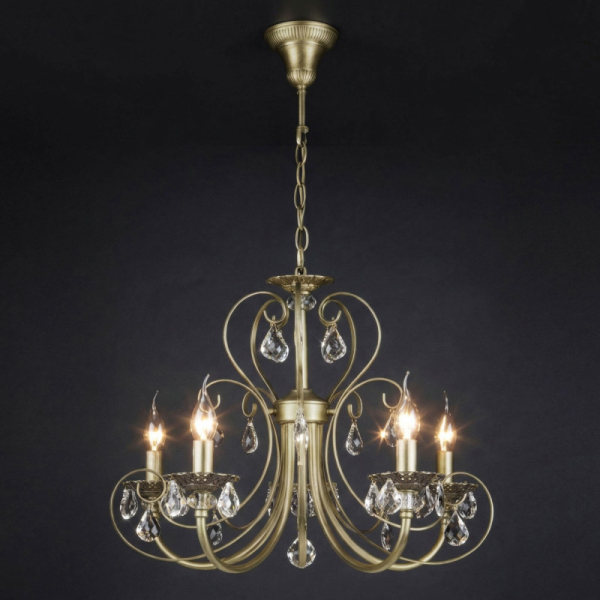 Подвесная люстра Eurosvet 3305/5 латунь/прозрачный хрусталь