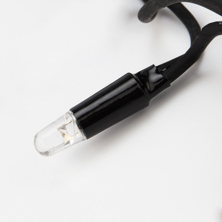 Гирлянда светодиодная Нить 10м 200 LED ТЕПЛЫЙ БЕЛЫЙ черный каучук IP67 постоянное свечение 230В соединяется нужен блок 315-000 NEON-NIGHT
