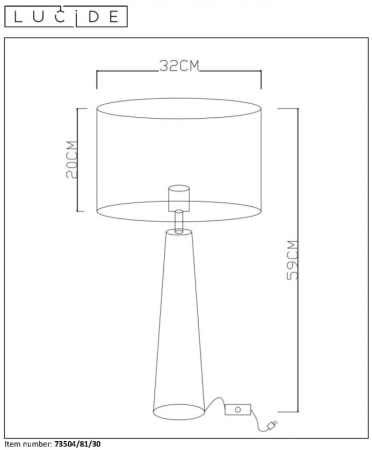 Настольная лампа LUCIDE 73504/81/30