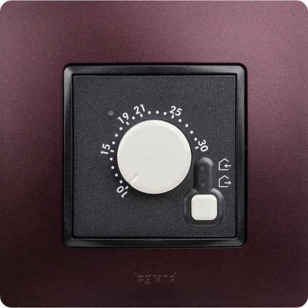 Механизм термостата СП Etika с внешним датчиком для теплых полов антрацит Leg 672630
