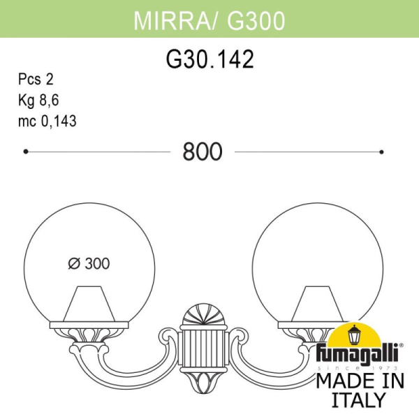 Светильник настенный Fumagalli G30.142.000.AXF1R