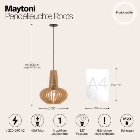 Подвесной светильник Maytoni MOD193PL-01W1