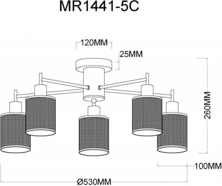 Люстра на штанге MyFar MR1441-5C