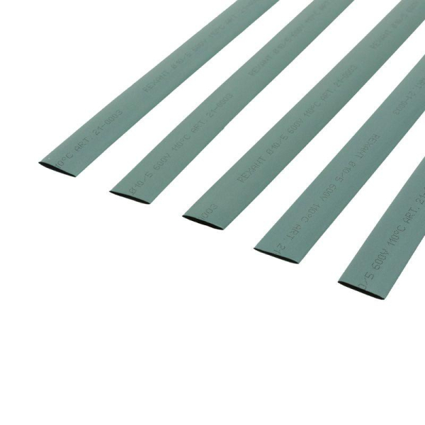 Трубка термоусаживаемая ТУТ нг 10,0/5,0мм, зеленая, упаковка 50 шт. по 1м REXANT