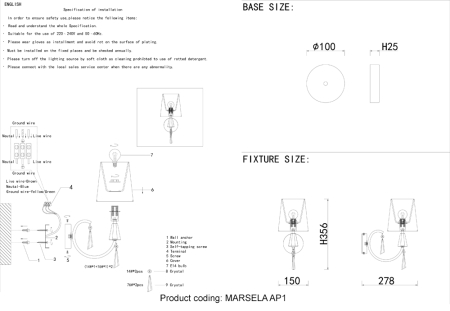 Crystal Lux Бра Crystal Lux MARSELA AP1 NICKEL