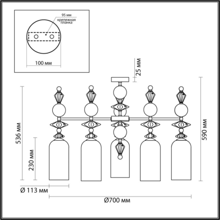 Люстра на штанге Odeon Light 4855/5C