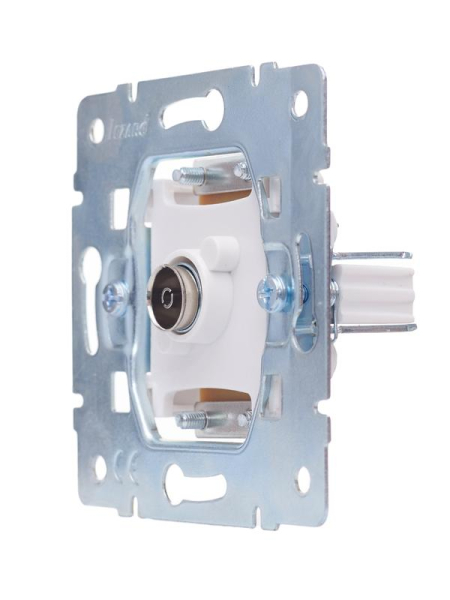 Розетка телевизионная проходная TV 1-м СП Vesna механизм жемчуж./бел. перламутр LEZARD 742-3088-129