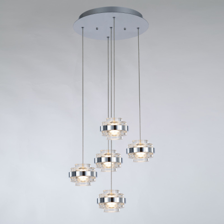 Каскадная люстра DeLight Collection MD22030002-5A chrome/clear