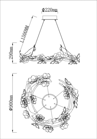 Подвесная люстра Fluorite FL1099-24P