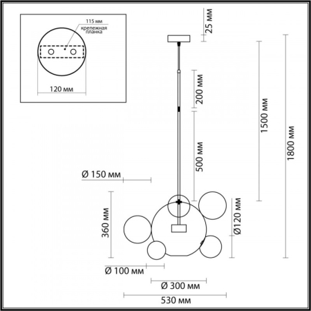 Подвесной светильник Odeon Light 4802/12LB