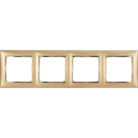 Рамка 4-м Valena горизонт. матов. зол. IEK 770304