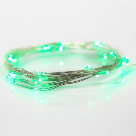 Гирлянда светодиодная Роса 2м, 20LED, ЗЕЛЕНЫЙ, IP20, 2хCR2032 в комплекте NEON-NIGHT