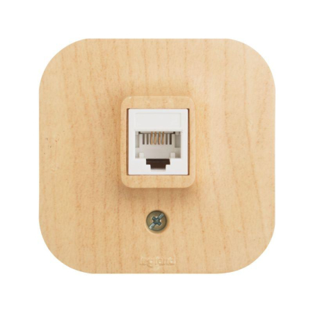 Розетка телефонная 1-м ОП Quteo RJ11 дерево IEK 782274