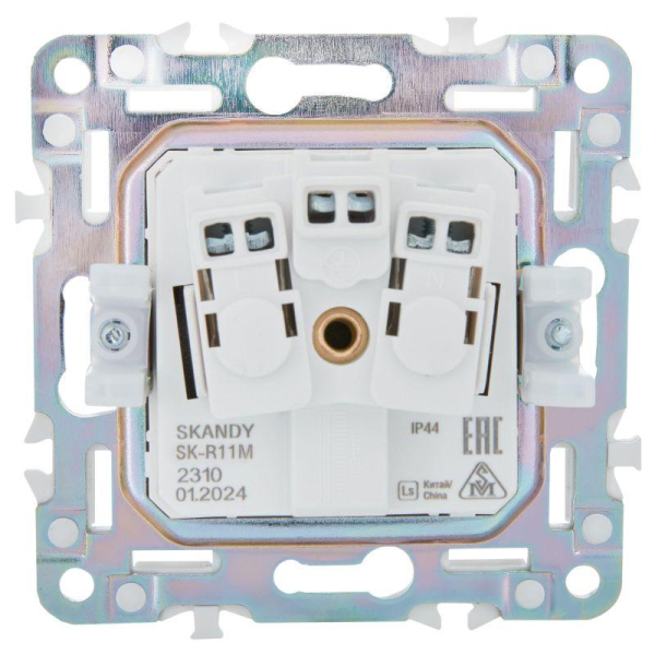 Розетка 1-м SKANDY 16А IP44 с заземл. защ. шторки с крышкой SK-R11G мятный IEK SK-R16-16-44-K06