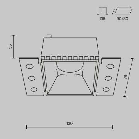 Встраиваемый светильник Maytoni Technical DL051-01-GU10-SQ-WMG