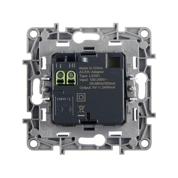 Розетка USB 2-м СП 2мод. Etika 240В/5В 2400мА механизм антрацит IEK 672694