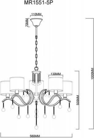 Подвесная люстра MyFar MR1551-5P