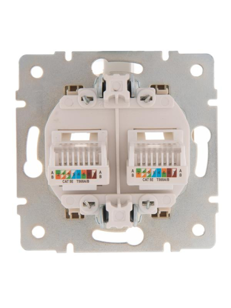 Розетка компьютерная 2-м СП Karina RJ45 механизм крем. LEZARD 707-0388-141